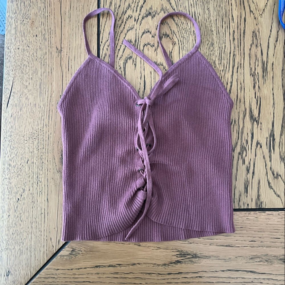 Mauve Ribbed Tank Top